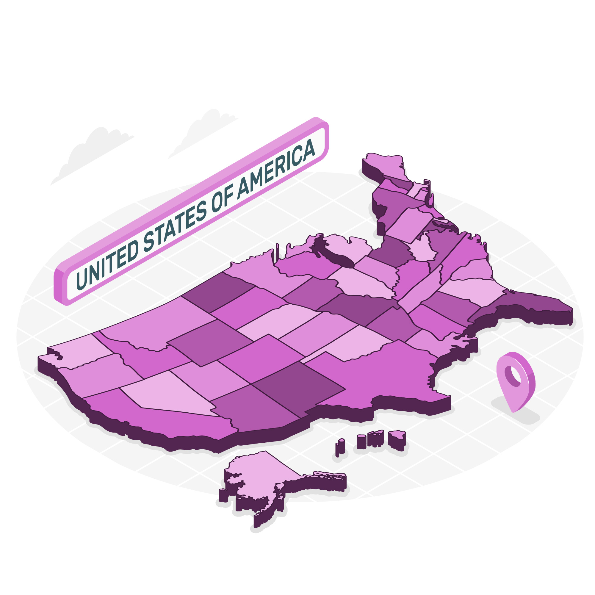 US States Map Quiz for kids